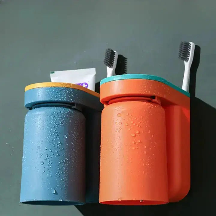 Zahnbürstenhalter | Selbstklebend | Platzsparendes Design | Kunststoff