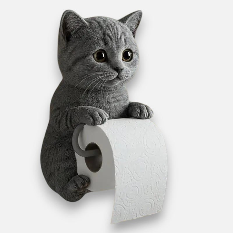 Toilettenpapierhalter | 3D Katzenform | Einfache Montage | Harz