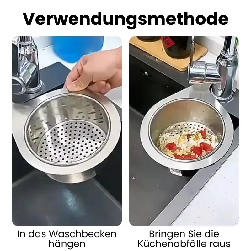 Spülsieb | Platzsparend | Verhindert Verstopfungen | Edelstahl