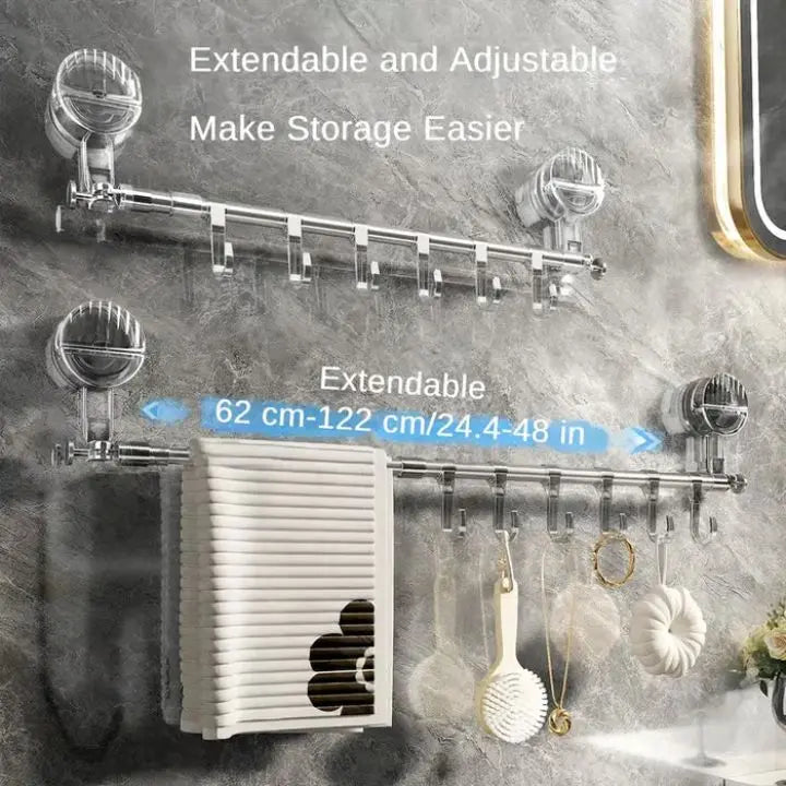 Handtuchhalter | Verstellbar | Werkzeugfreie Montage | Edelstahl