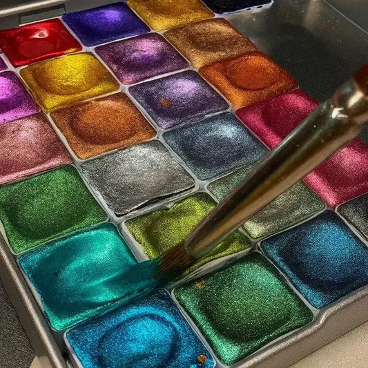 Perlenpulver-Pigment 60 Farben | Schimmernde Aquarellfarben