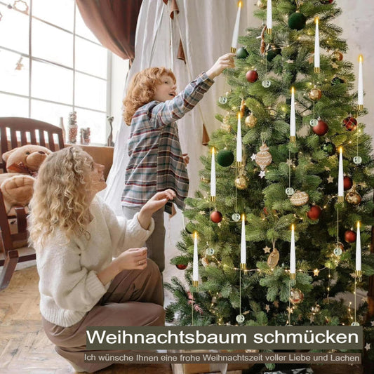 LED Weihnachtskerzen mit Kristallkugel und Haken – 6er Set für elegante Festdekoration