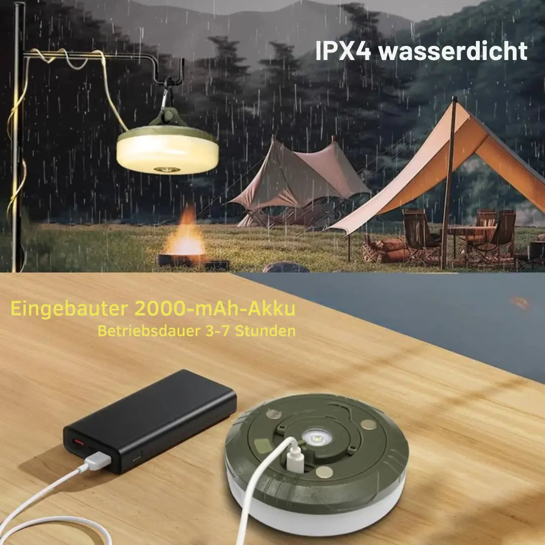 Campinglampe | Multifunktional | Wetterfest und Robust | Kunststoff