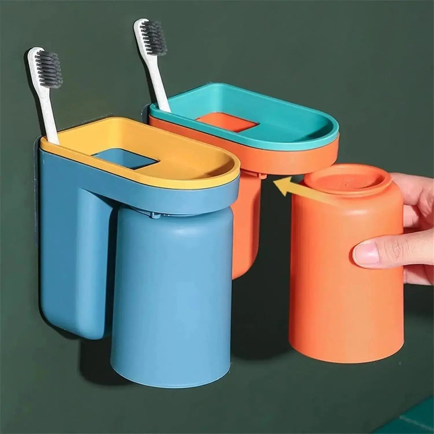 Zahnbürstenhalter | Selbstklebend | Platzsparendes Design | Kunststoff