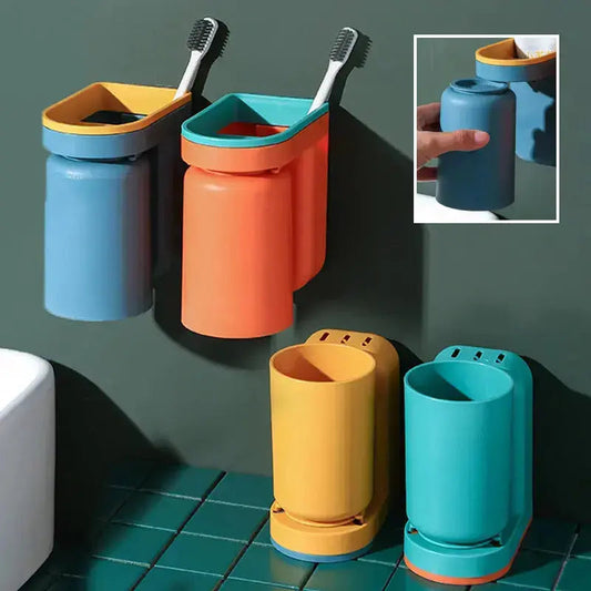 Zahnbürstenhalter | Selbstklebend | Platzsparendes Design | Kunststoff