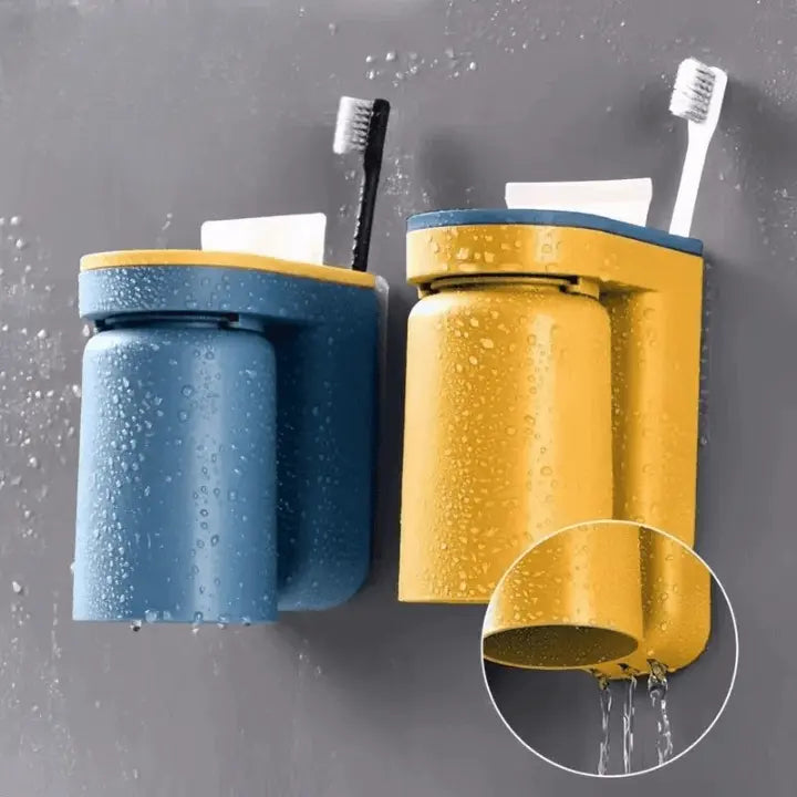 Zahnbürstenhalter | Selbstklebend | Platzsparendes Design | Kunststoff