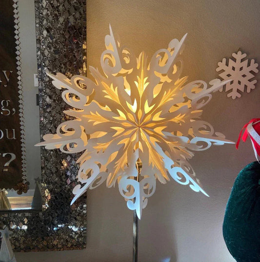 Leuchtende Schneeflocken-Weihnachtslaterne – Warmweißes Licht für gemütliche Winterabende