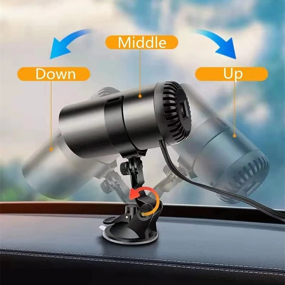 Auto Heizlüfter und Frontscheiben-Entfroster, 12 V, 150 W, mit 360 Grad verstellbarer Halterung