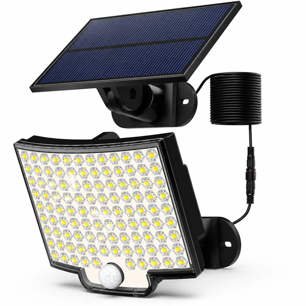 Solarleuchte mit Bewegungsmelder für außen, 106 LEDs, IP65, kabellose Montage