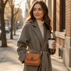 Crossbody-Tasche aus Leder mit Magnetverschluss