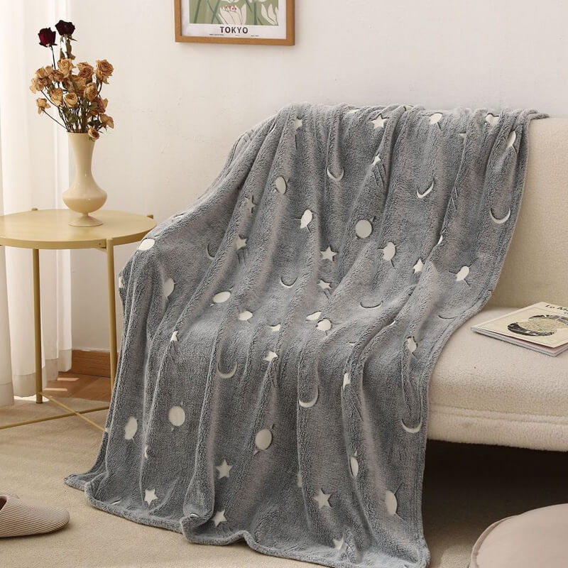 Kinderdecke, im Dunkeln leuchtend, weiches Flanell-Fleece