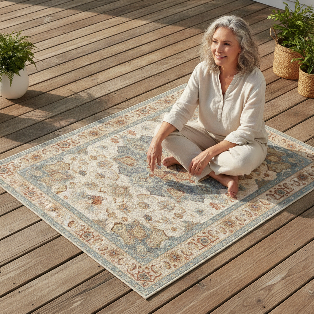 Outdoor-Teppich mit Orientalischem Muster – Rutschfest — founder_testimonial.right_image