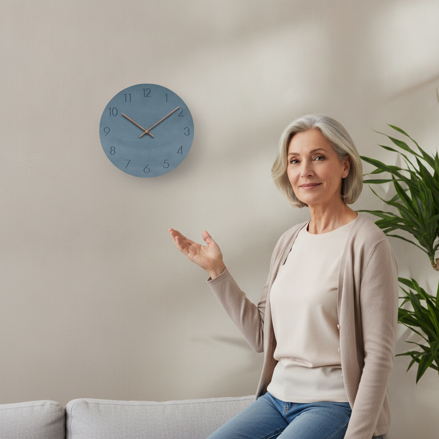 Wanduhr skandinavischen Stil – Lautlos mit Walnusszeiger — product_feature_cards.image_2