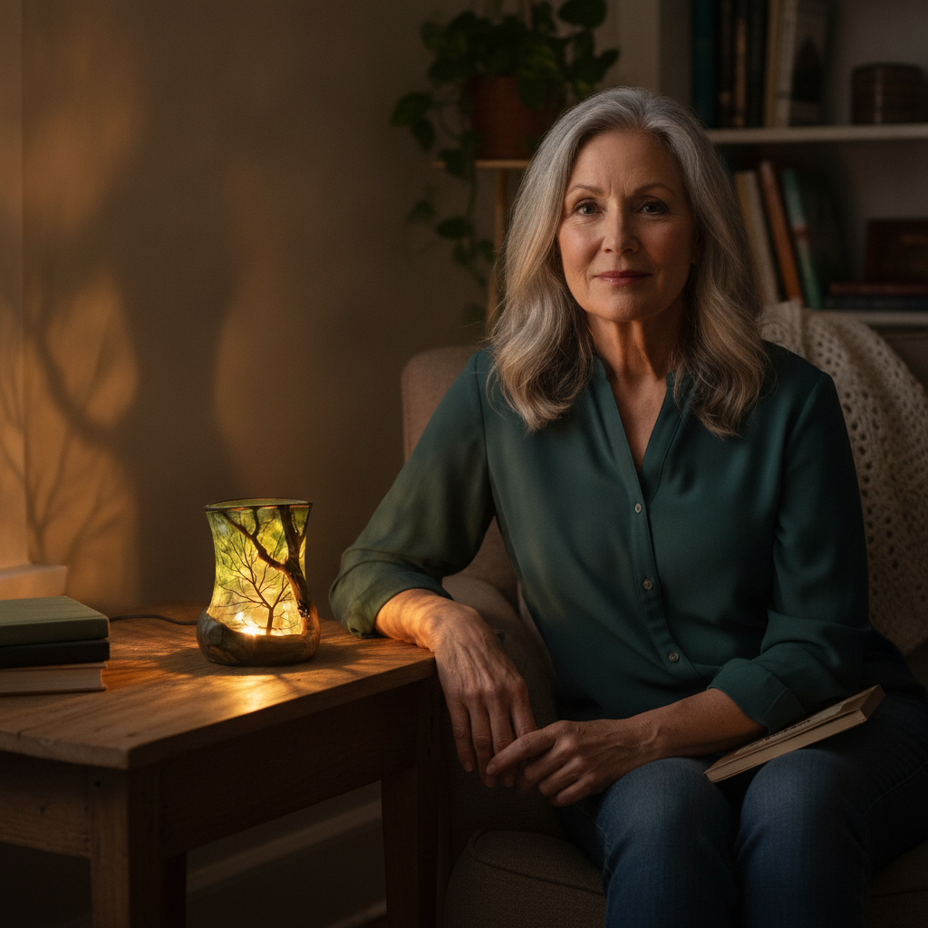 Waldatmosphäre Stimmungslampe mit Baumschatten — founder_testimonial.right_image