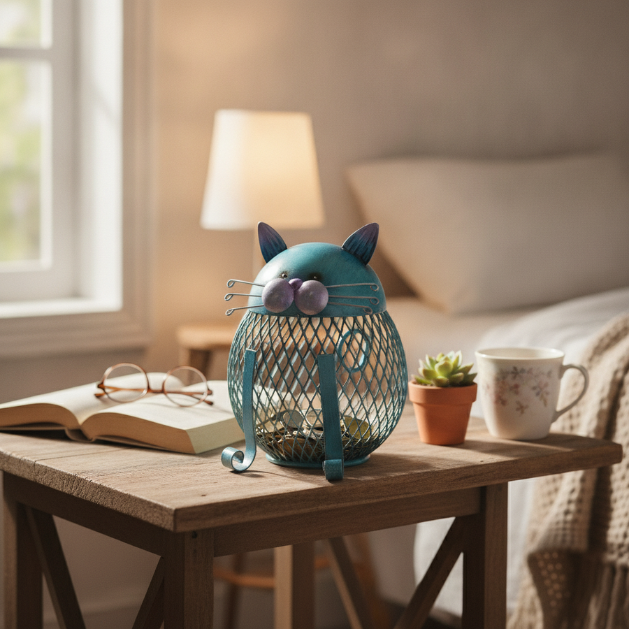 Katzen-Spardose aus Eisen mit Gitterkörper — product_feature_cards.image_2