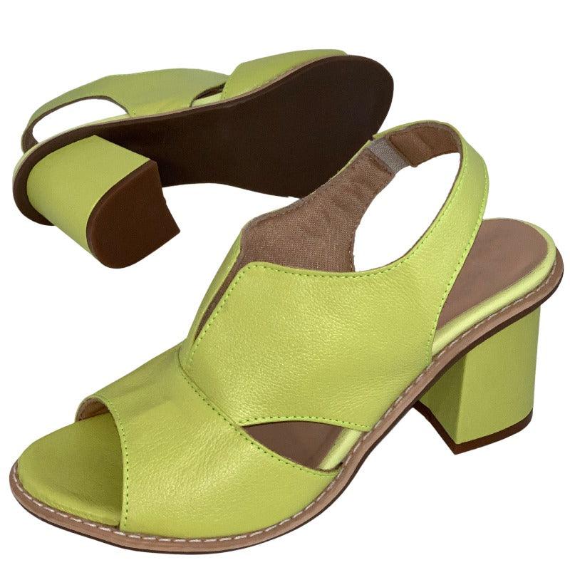 Ledersandalen mit Absatz und Komfortfussbett