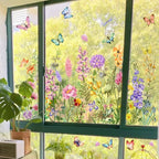 Fensteraufkleber Blumen & Schmetterlinge – Wildblumen-Motiv