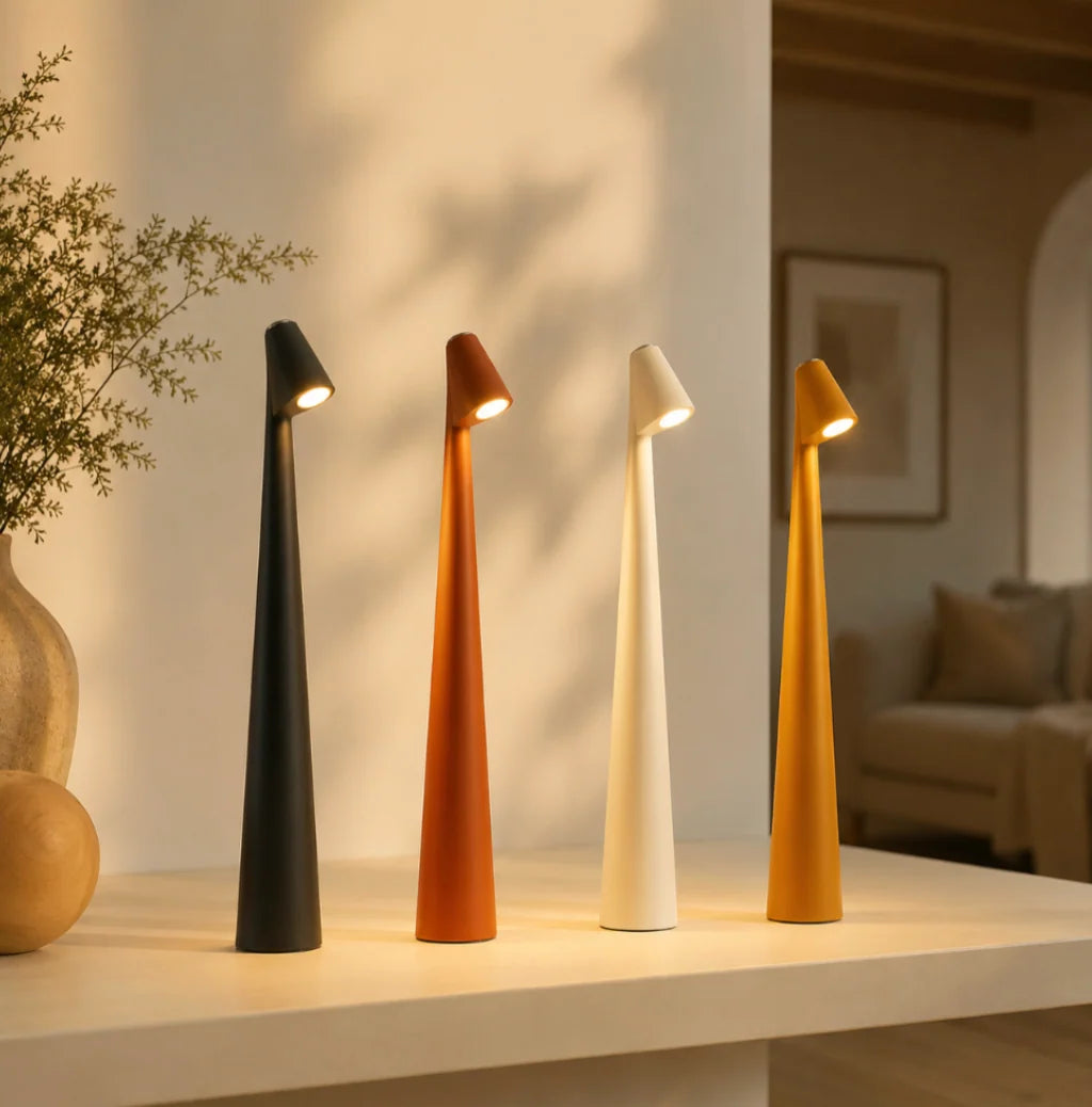 Akku-Tischlampe aus Aluminium, kabellos mit 3-stufigem Touch-Dimmer und USB-Aufladung