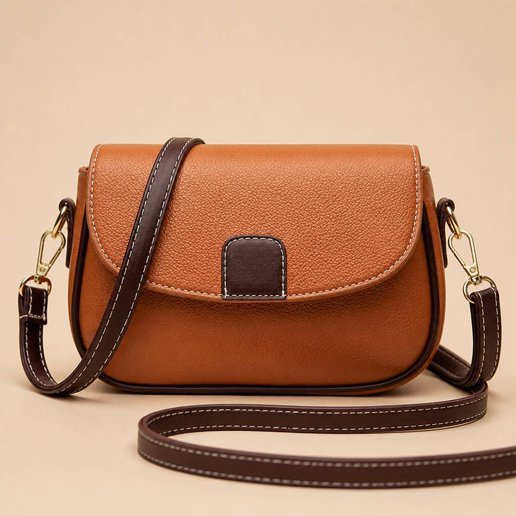 Crossbody-Tasche aus Leder mit Magnetverschluss