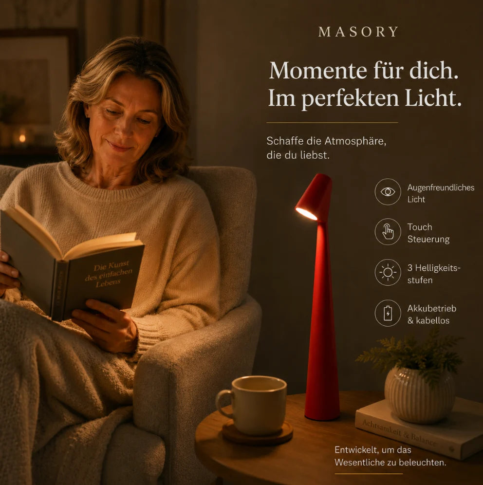 Akku-Tischlampe aus Aluminium, kabellos mit 3-stufigem Touch-Dimmer und USB-Aufladung