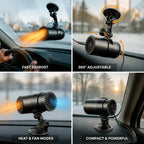 Auto Heizlüfter und Frontscheiben-Entfroster, 12 V, 150 W, mit 360 Grad verstellbarer Halterung