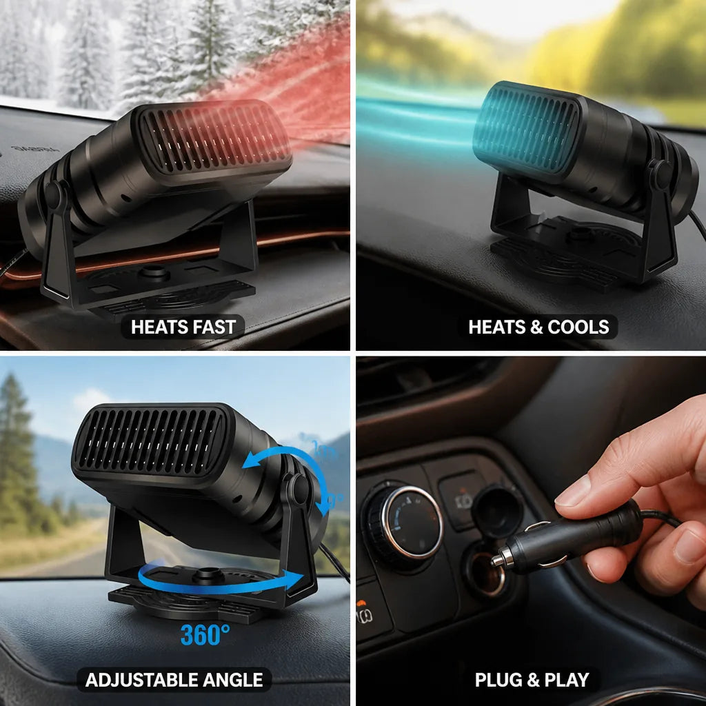Autoheizlüfter 12-V mit Heiz- und Kühlfunktion, 360 Grad drehbar