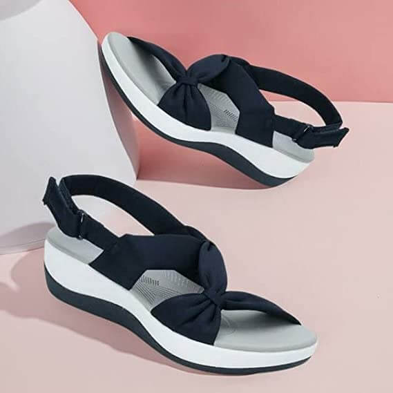 Komfort-Sandalen mit Schleife – rutschfest und leicht