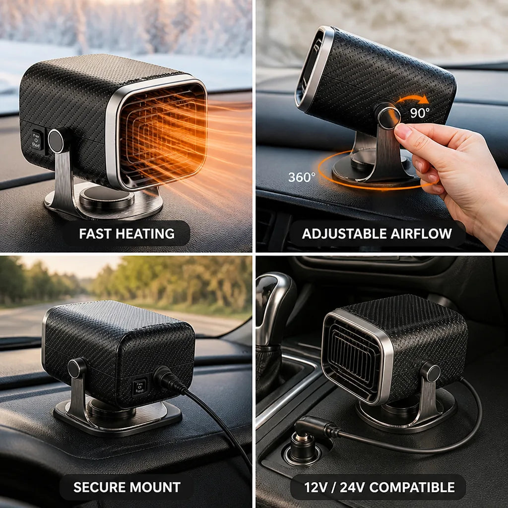Auto-Heizlüfter zum Enteisen der Windschutzscheibe, Keramik, 12 V und 24 V, 120 W und 150 W