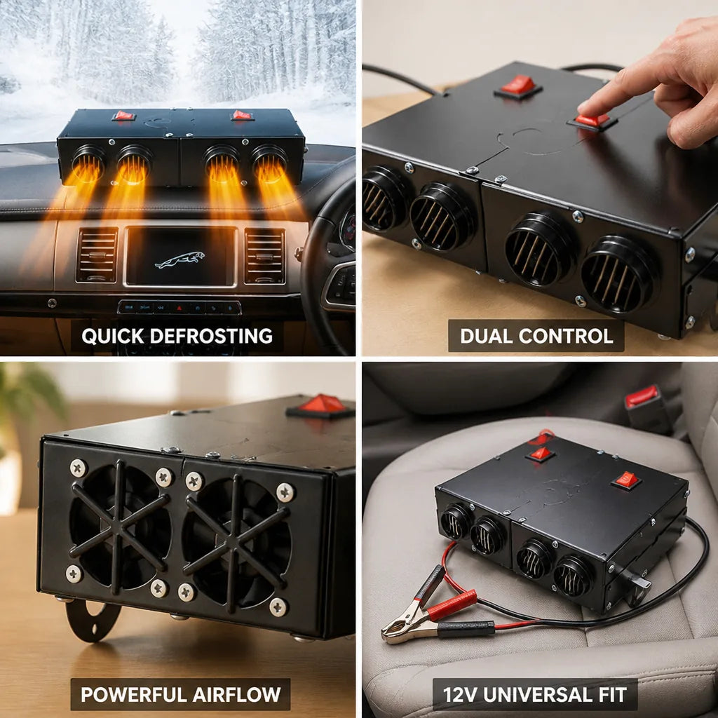Auto-Heizlüfter 12 V zum Enteisen der Windschutzscheibe, 500 W, Keramik-Heizelement
