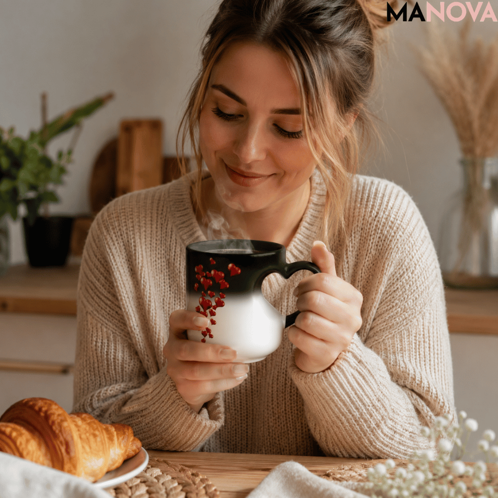 Herz-Tasse mit Thermowechsel-Effekt – Romantisches Design
