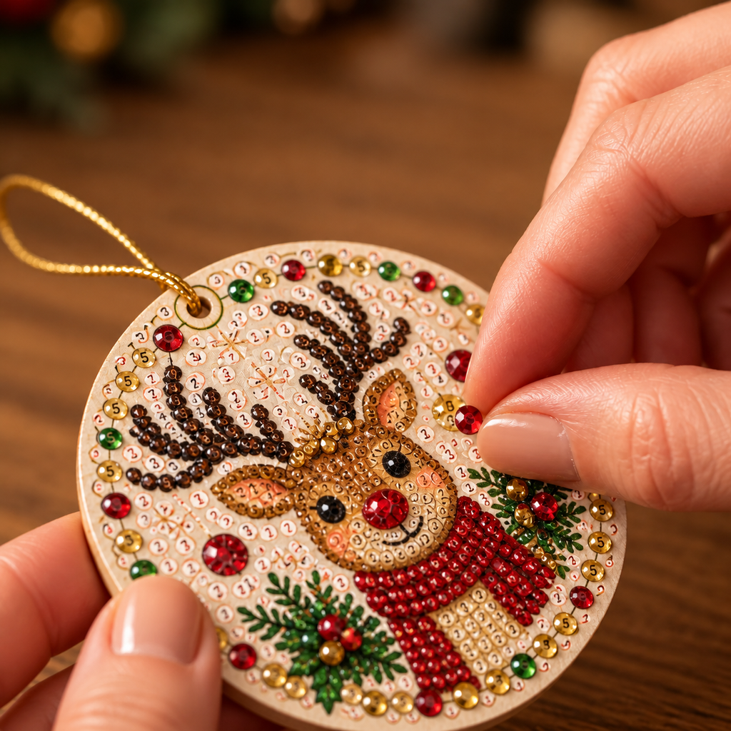 Diamond Painting Weihnachtsanhänger Set 6-teilig