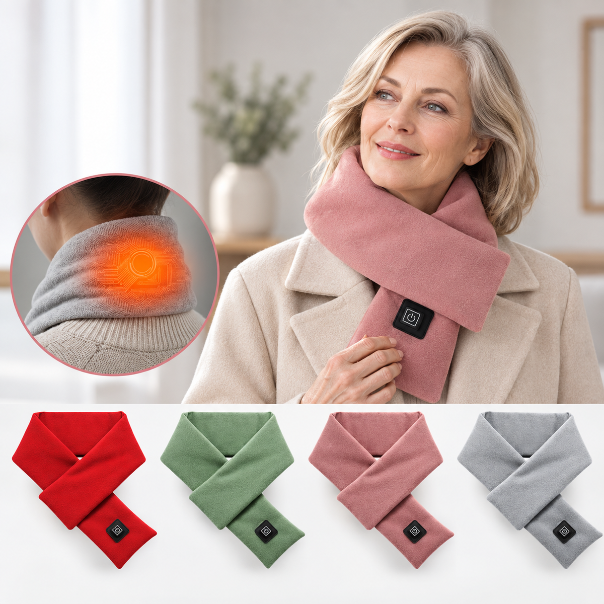 Heizschal Fleece mit 3 Wärmestufen