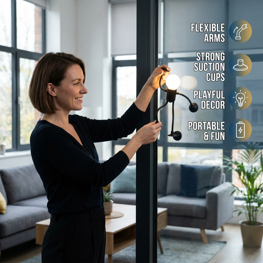 Flexible LED-Leuchte mit Saugnapf – 4 Farben