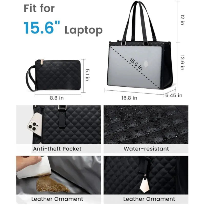 2-in-1 Elegante Tasche mit Isoliertem Lebensmittel-Fach