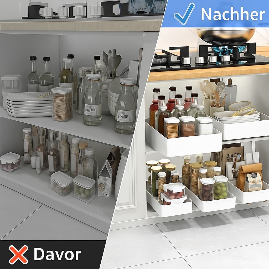 Ausziehbarer Schrank-Organizer | Platzsparend & ohne Bohren