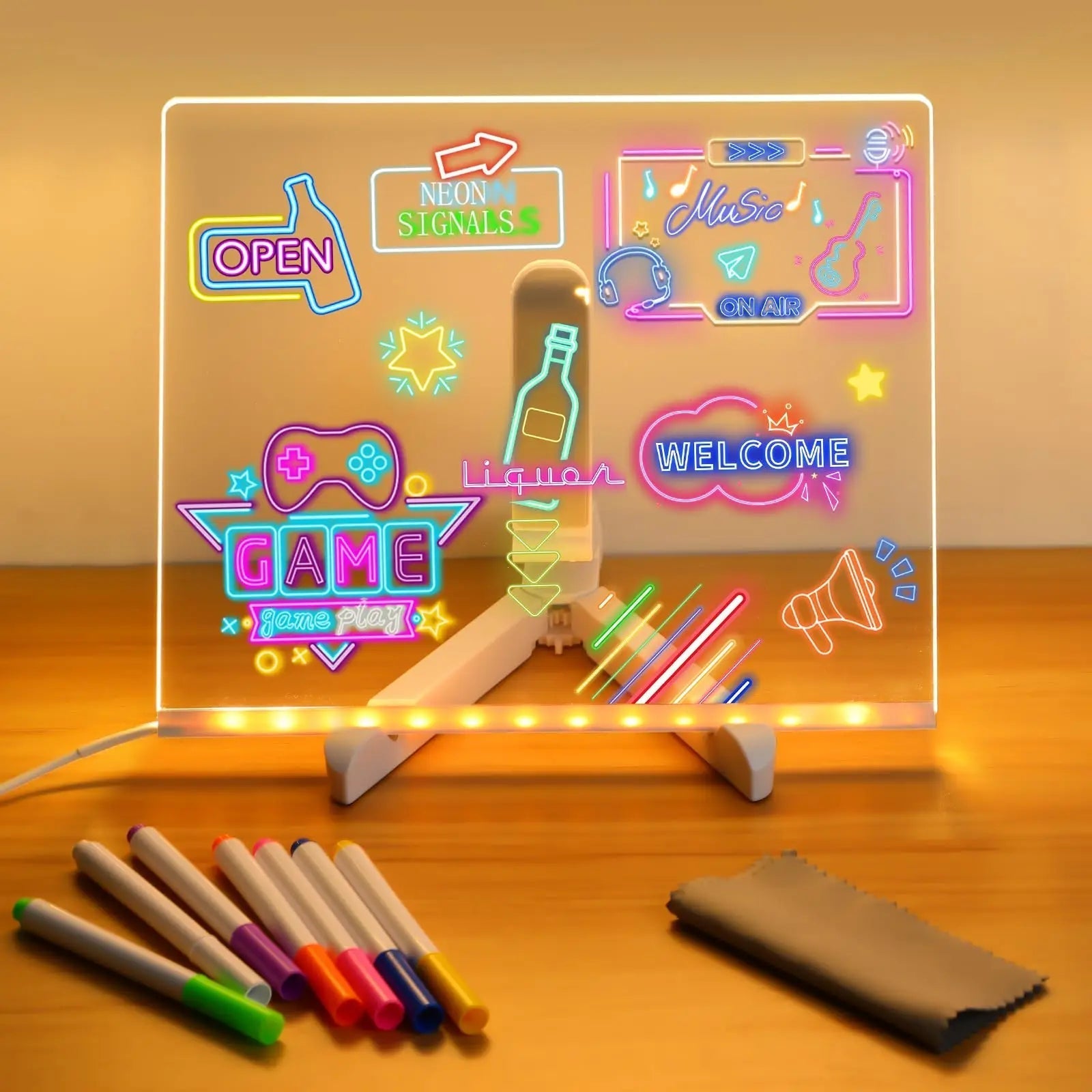 LED-Zeichenbrett mit Neon-Effekt in 3 Grössen