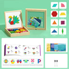 Magnetisches Holz-Puzzle mit geometrischen Formen