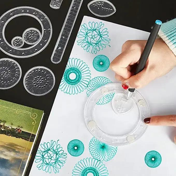 22-teiliges Spiral-Lineal-Set – Kreatives Zeichnen mit System