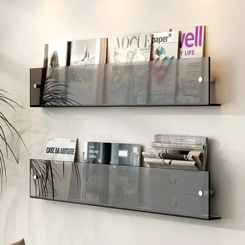 Wandregal für Bücher, Zeitschriften und Schallplatten, wandmontierbar