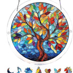 Acryl Puzzle-Fensterbild mit Lebensbaum-Motiv