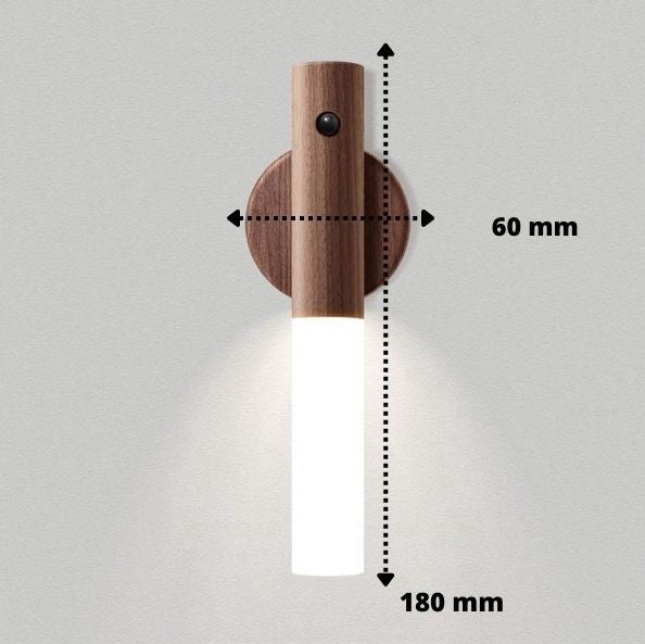 Kabellose Wandlampe | Warmes Licht mit Holzdesign & Sensorfunktion