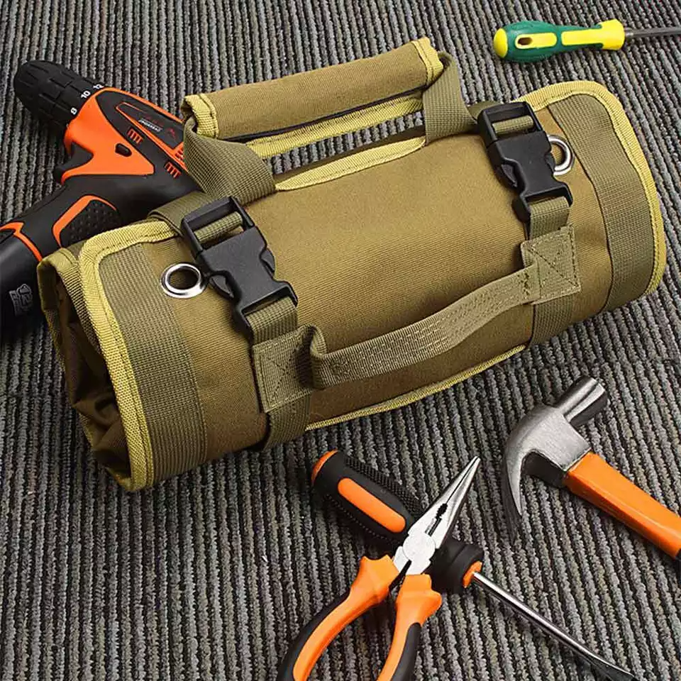 Werkzeugrollentasche mit 6 Fächern und abnehmbaren Taschen