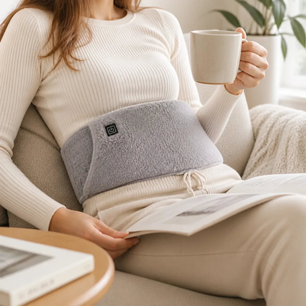 Menstruations-Wärmegürtel, wiederaufladbar und verstellbar, aus weichem atmungsaktivem Gewebe