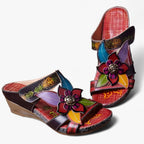Sandalen mit Blumenverzierung – Bohemian-Stil