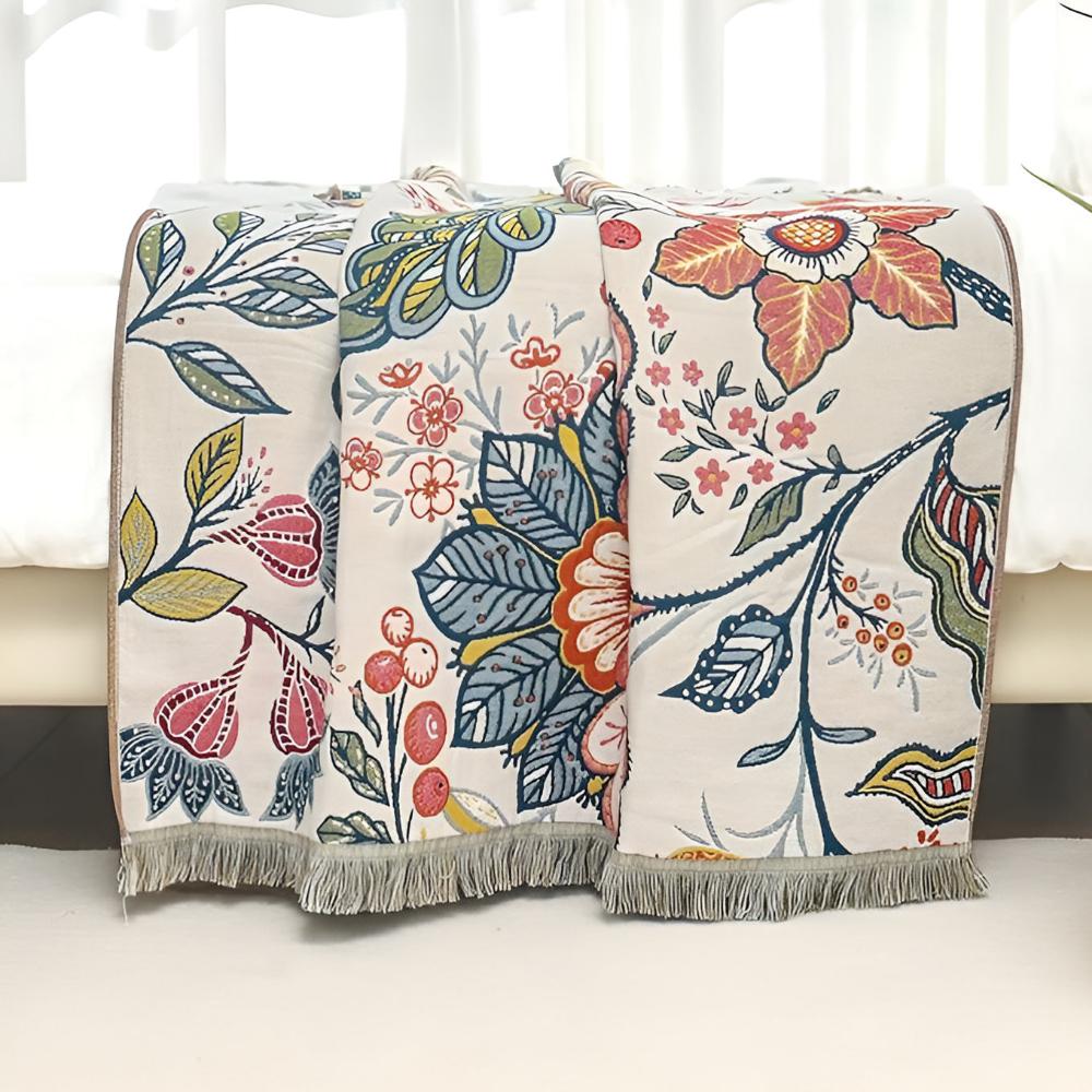 Baumwoll-Handtuch mit floralen Motiven