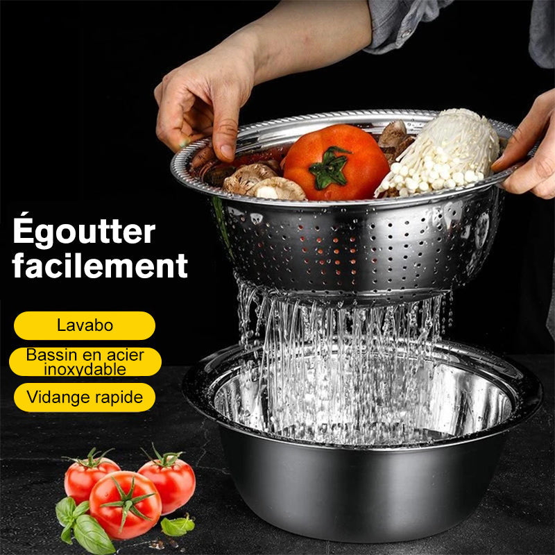Edelstahl-Küchensieb-Set – Multifunktional zum Waschen, Sieben und Abtropfen