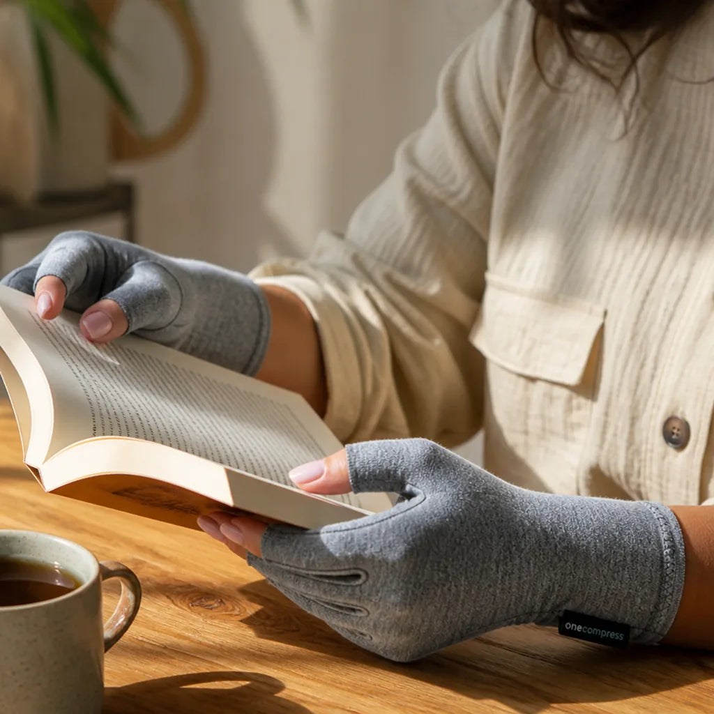Kompressionshandschuhe mit offenen Fingerspitzen, atmungsaktiv für Alltag und Arbeit