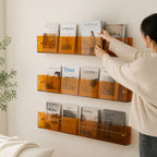 Wandregal für Bücher, Zeitschriften und Schallplatten, wandmontierbar
