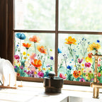 Fensteraufkleber Blumen & Schmetterlinge – Wildblumen-Motiv