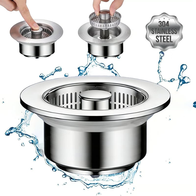 Spülbecken-Sieb mit Stopperfeature – 3-in-1 Abflussschutz
